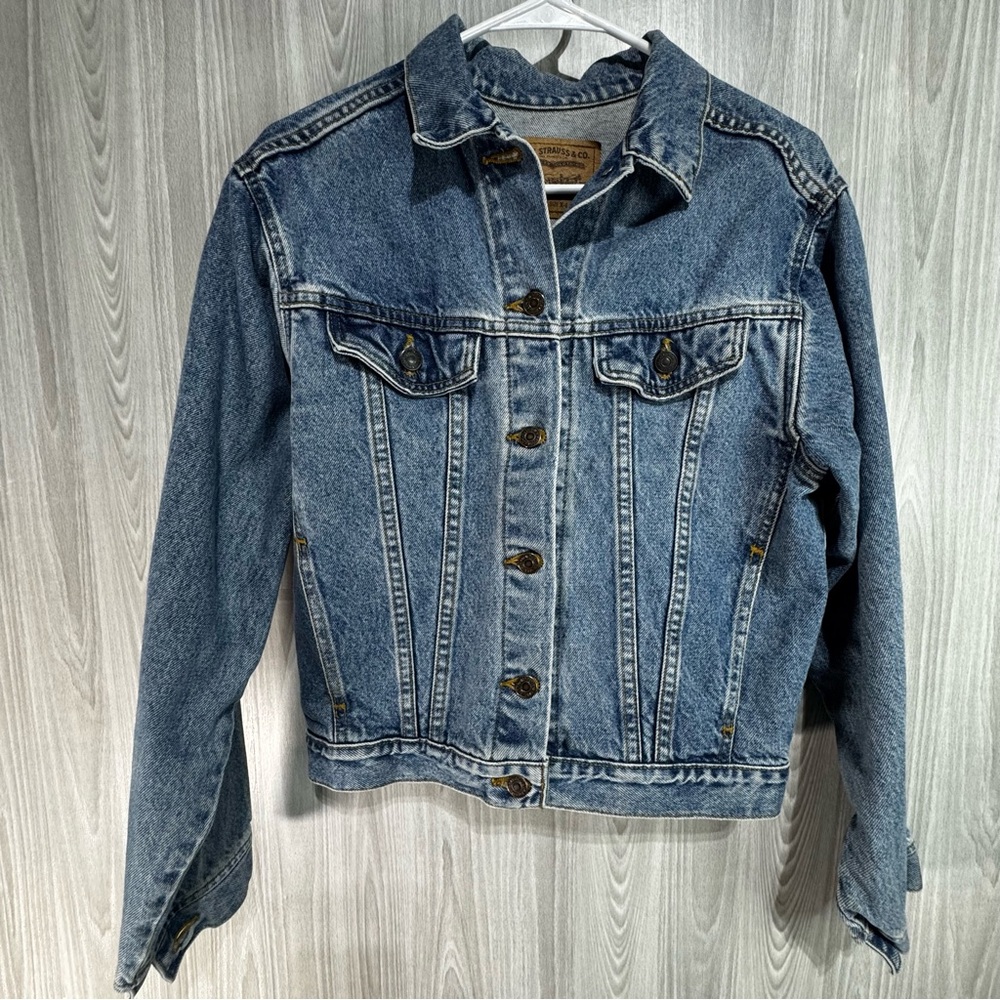 Levis Vintage Jean Girls Jacket Denim Blue Kids Sz XL Made In USA Medium Wash